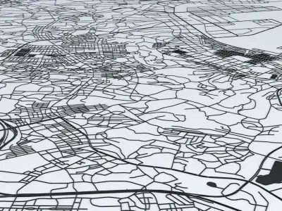Okinawa City Road Network and Streets 3D model