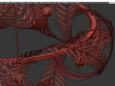 Aviva Stanoff for Currey Co Queenbee Palm Ring Chandelier Low-poly 3D model