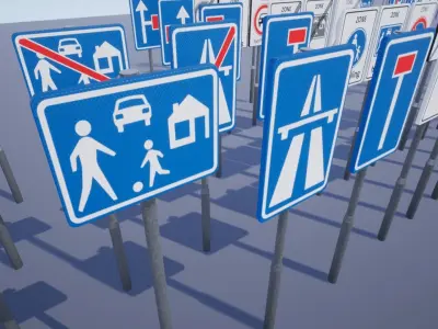 Traffic signs  Dutch Low-poly 3D model