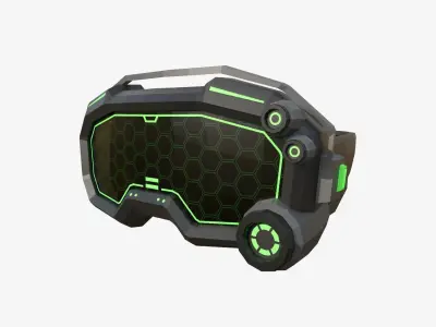 08 SciFi Glasses Low Poly A Collection - Character Design 3D Model Pack