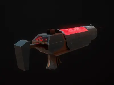 Sci-Fi Shotgun Low-poly 3D model