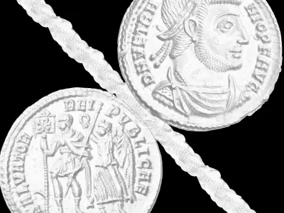 ancient coins colection Low-poly 3D model