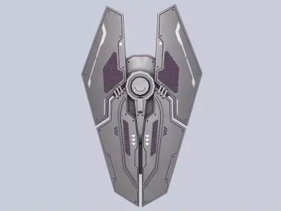 Sci fi shield Low-poly 3D model