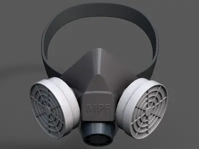 Gas mask protection futuristic fantasy human  Low-poly 3D model