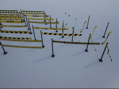 Modular Ribbon Scene Stripes Low-poly 3D model