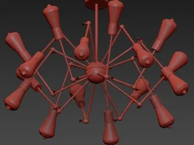 Loft Sputnik Chandelier Spider White 3D model