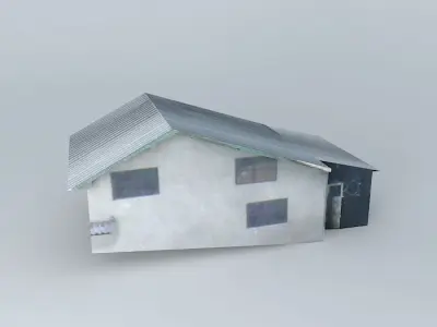 house with corrugated metal roof Free 3D model