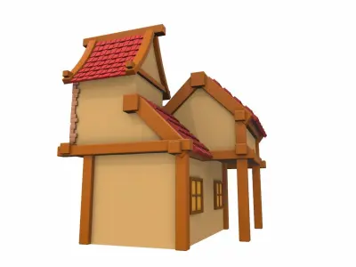 Cartoon house 13 3D model