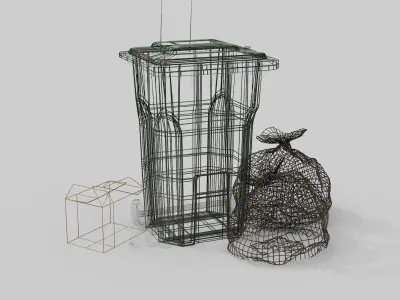 Recycle Bin 000 Low-poly 3D model