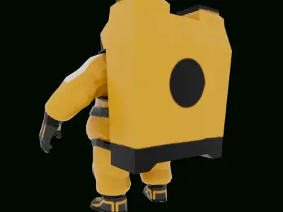 Lowpoly hazmat man with rigging Low-poly 3D model