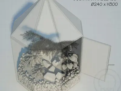 Glass tabletop gazebo Octagon Terrarium 3D model