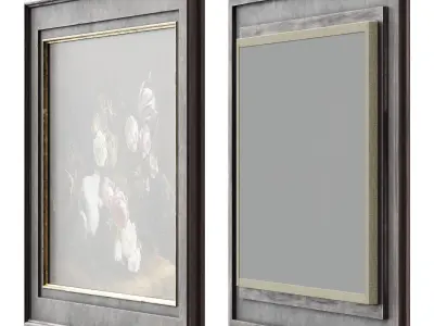Classic frame with floral still life 3D model