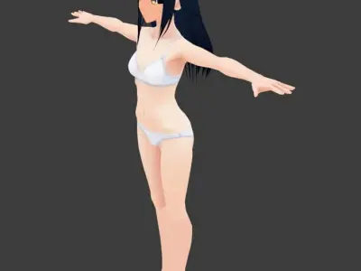 SciFi 3d anime girl character c9 Low-poly 3D model