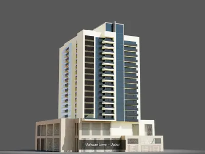 Claren and bahwan towers -Dubai 3D Model Pack