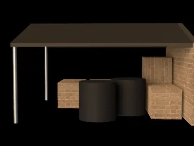 Storage Shed Low-poly 3D model