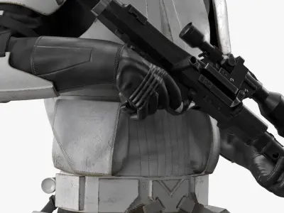  Battle-Worn Trooper Star Wars Standing in Ready Stance 