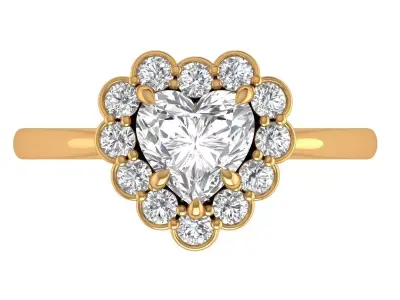 Heart Solitaire Ring 3D print model