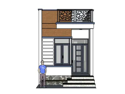 Modern Cottage in Vietnam 20200801NC4 Low-poly 3D model