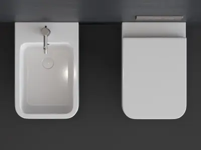 Scarabeo Ceramiche Next art 8301 art 8302 Wall-hung WC Low-poly 3D model