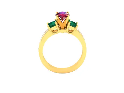 Women Ring  Render 3dm STL OBJ FBX Details 3D print model 178