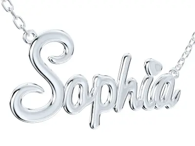  3D Necklace Pendant Sophia Font Shiny-NPFN0001 3D print model