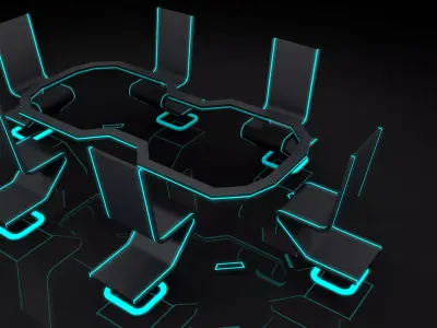 Sci Fi  Office Furniture 3D model