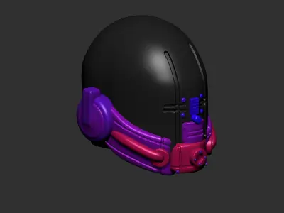 helmet high poly sculpt 3d printable ver 7 3D model 3D model