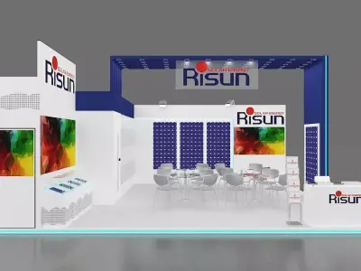 Exhibition stand 2 side open 3D model