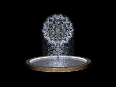 Animated Dandelion Fountain 3D model