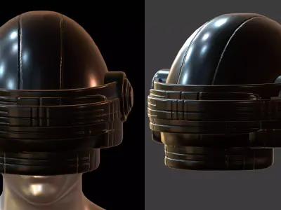 Gas mask helmet futuristic 3d model scifi Low-poly  Low-poly 3D model