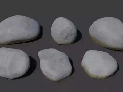 Set of Rocks Low-poly 3D model