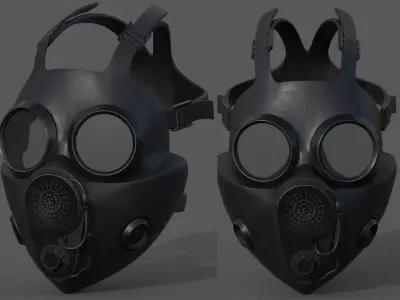 Gas mask helmet 3d model military combat fantasy human  Low-poly 3D model
