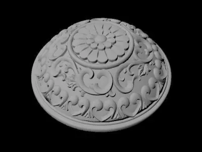 rosette ornately carved ceiling medallion 3D model