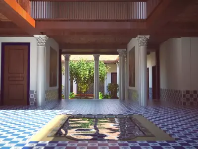 Simple pseudo Roman vila 3D model