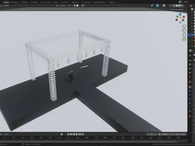 Concert stage with lights 3D model