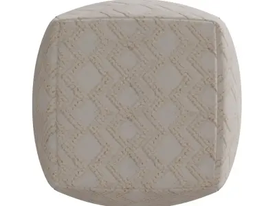 Inca Cream Cotton Pouf 3D model