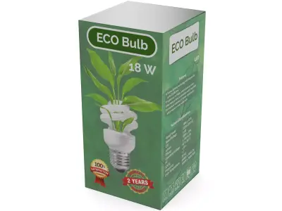 Light bulbs Compact Fluorescent Light Bulb Low-poly 3D model