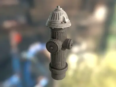 Old Fire Hydrant Low-poly 3D model
