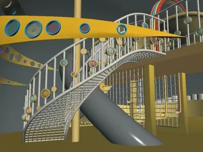 Ocean theme fish playground equipment 3D model