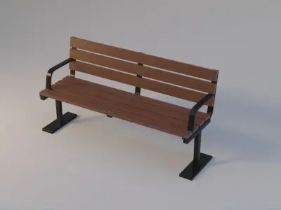 Bench 4 - Modern Design Street Furniture Low-poly 3D model