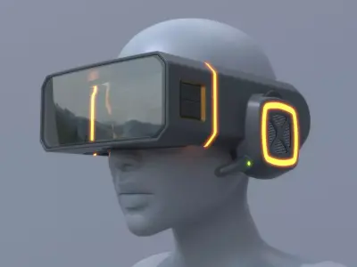 Sci Fi VR AR Headset Glasses 3D model