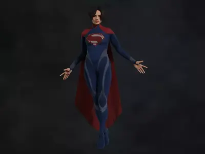 Supergirl The Flash 2023 Low-poly 3D model Low-poly 3D model