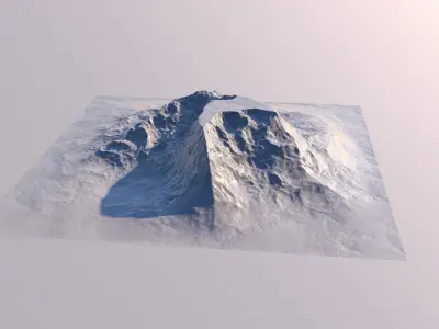 Iceberg Mountain Landscape 3D Model Sci Fi Futuristic Object 3D model