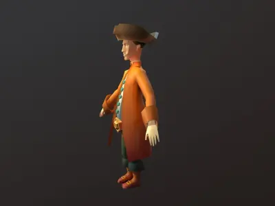 Pirate Sailor Low-poly 3D model