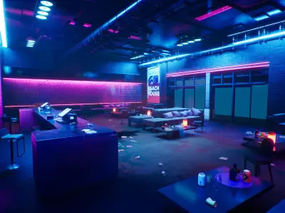 Japanese Nightclub KIT Low-poly 3D model