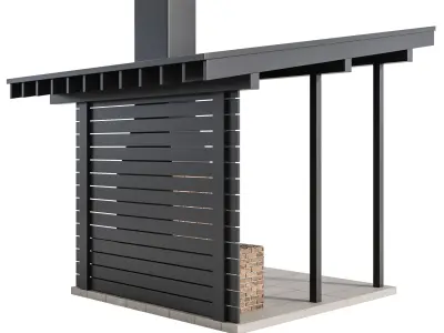 Modern Outdoor Kitchen 04 3D model