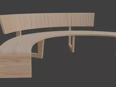 Wooden Park Bench 3D Model 3D model