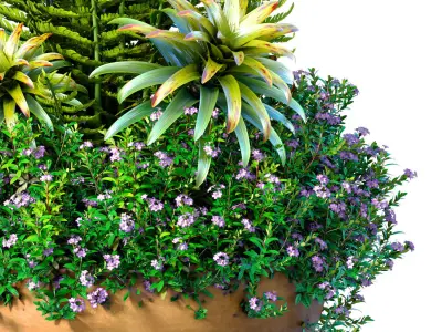 Flowerbed container garden floor pot flowerpot garden planter  3D model