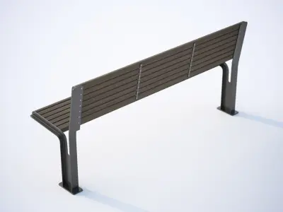 Simply bench on the street 3D model