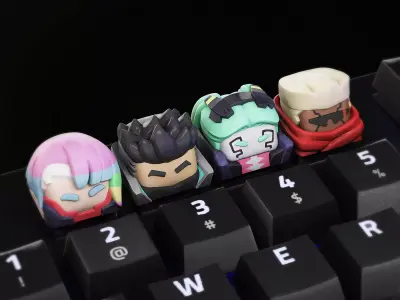 Cyberpunk Edgerunners Keycaps - Mechanical Keyboard 3D print model